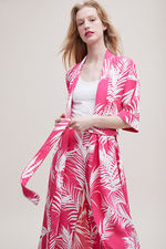 Just Female Tropical-Print Kimono Jacket