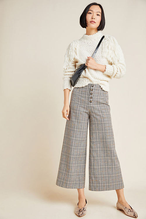 Roma Plaid Chenille Trousers