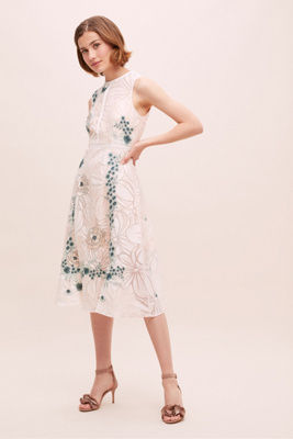 tanzine embroidered midi dress