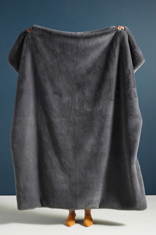 Sophie Faux Fur Throw Blanket Grey Compare Victoria Leeds