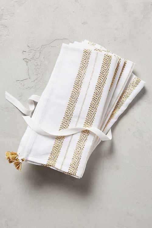 Golden Herringbone Napkin Set...