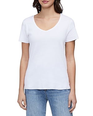 Three Dots Cotton V Neck Tee