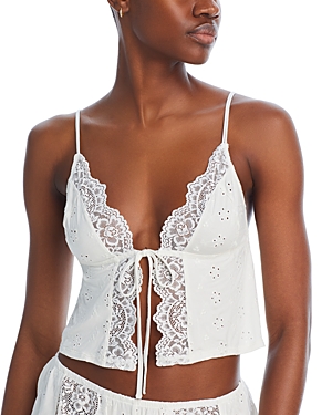 Honeydew Lace Trim Eyelet...