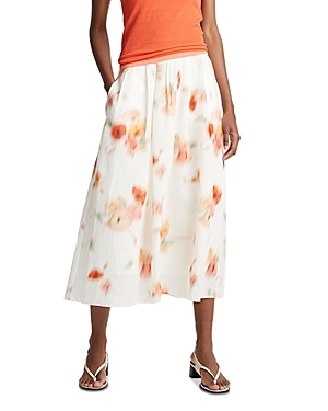 Vince Printed Midi Skirt