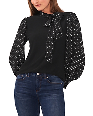 CeCe Polka Dot Puff Sleeve Top