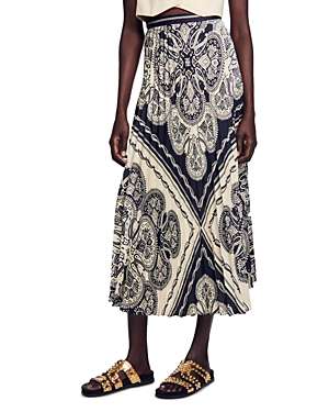 Sandro Paisley Printed Midi...