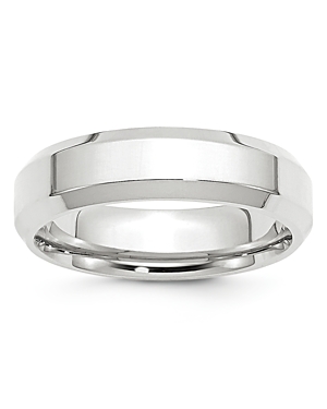 Bloomingdale's Men's 6mm Bevel Edge Comfort Fit Band in 14K White Gold - 100% Exclusive