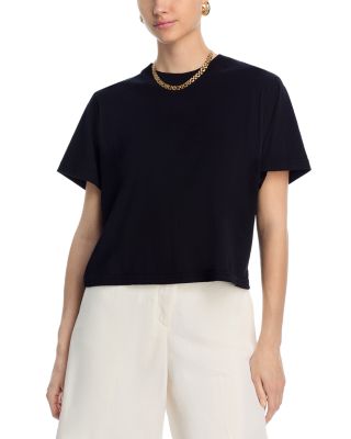 Aqua Haley Crop Boxy Tee-...