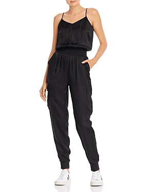 Cinq a Sept Amia Satin V-Neck Jumpsuit