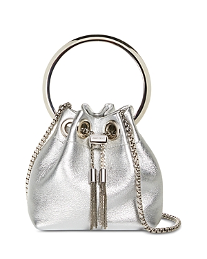 Shop Jimmy Choo Micro Bon Bon Crystal Mesh Bucket Bag