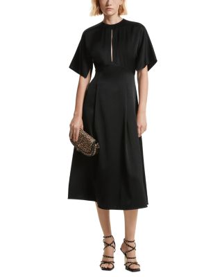 Michael kors black midi dress sales