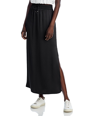 Herno Satin Smocked Maxi Skirt