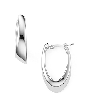 Sterling Silver Oval Hoop...