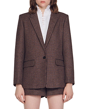 Sandro Houndstooth Peak Lapel...