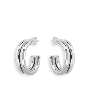 Aqua Double Hoop Earrings in...