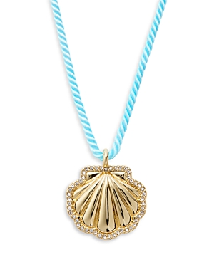 Aqua Pave Shell Cord Pendant...