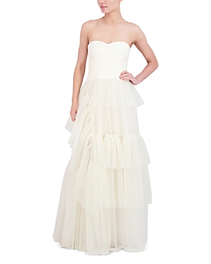 Bcbgmaxazria Strapless Tiered...