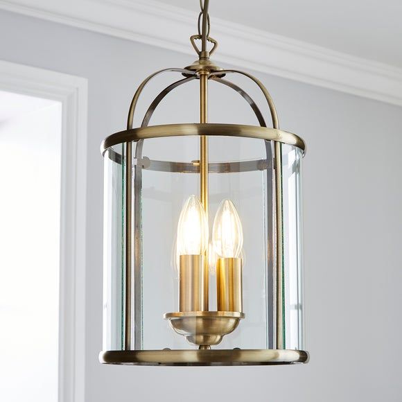 Bergen 3 light crystal 2024 antique brass ceiling fitting