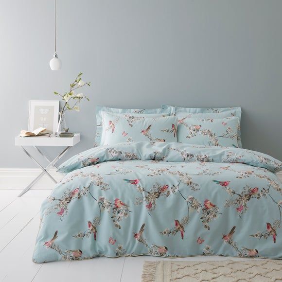 Cotton Duck-Egg Reversible Duvet Cover 