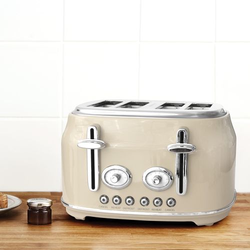 Retro Cream 4 Slice Toaster...