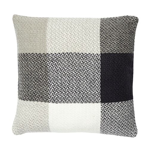 Woven Check Cushion Cover Grey