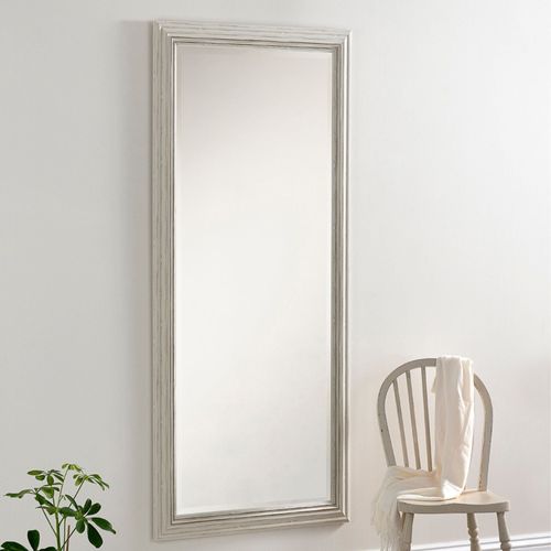 Yearn Framed Mirror Distressed White White