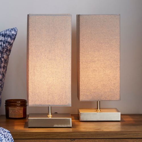 Charlotte Grey Touch Dimmable Table Lamps Grey