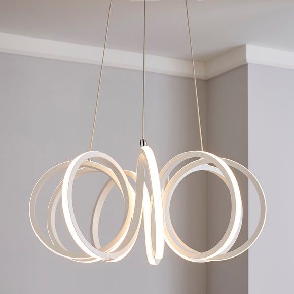 mickie 1 light integrated led hoop white ceiling fitting