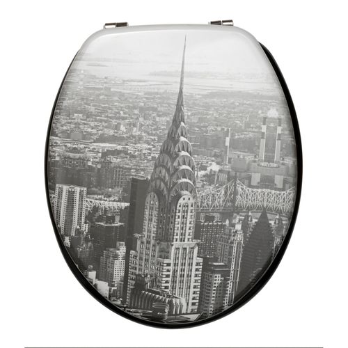 NYC Toilet Seat Grey and Black