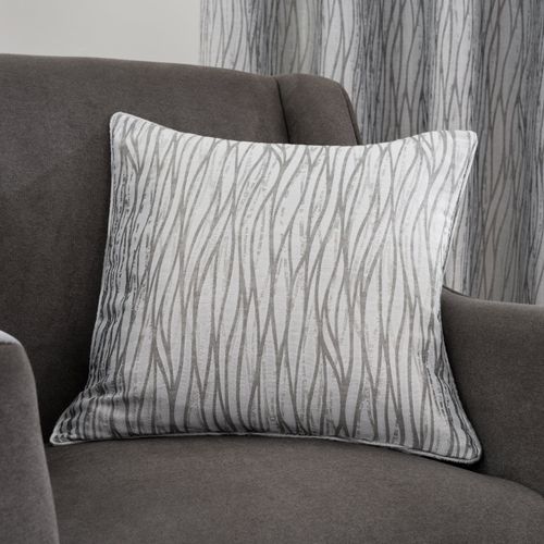 Linear Waves Silver Cushion...