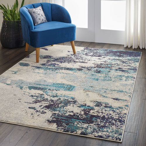 Teal Celestial Rug Blue