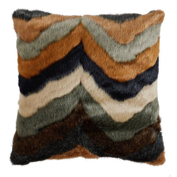 Eska Faux Fur Throw Green Brown and Yellow Compare Mirror Online
