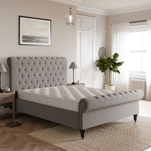 Classic Chesterfield Bed Grey