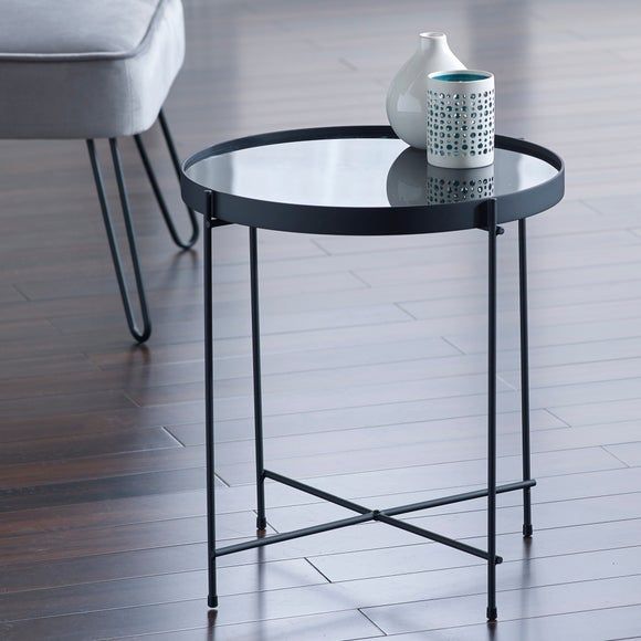 Roxy mirrored side table deals
