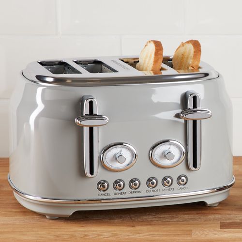 Retro 4 Slice Grey Toaster...