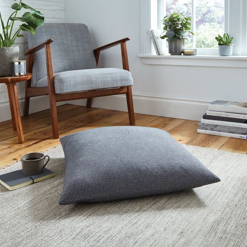 Easton Dobby Floor Cushion Charcoal