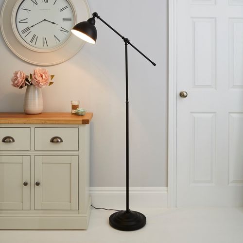 Lever Arm Black Floor Lamp...