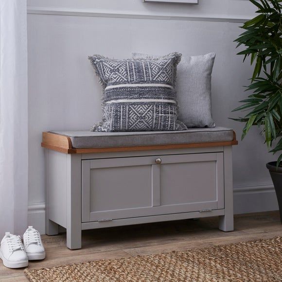 Lucy cane clearance grey storage bench