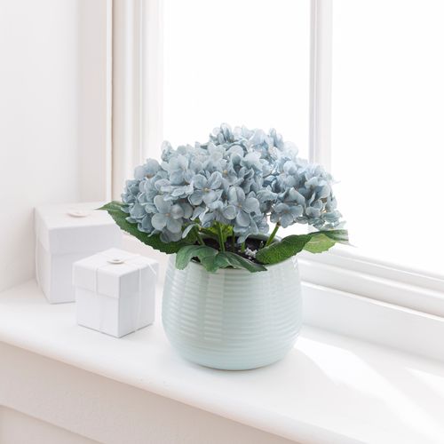 Artificial Hydrangeas Teal in...