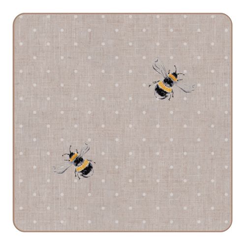 Set of 4 Bee Coasters Yellow,...