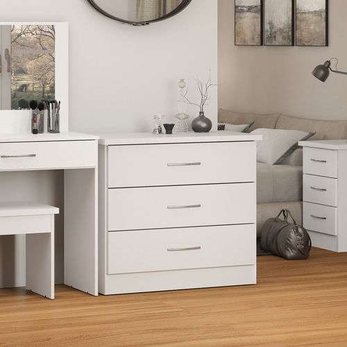 Nevada 3 Drawer Chest White