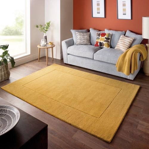 Boston Wool Border Rug Yellow