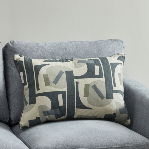 Monochrome Geometric 40cm x 60cm Cushion Black, White and Grey