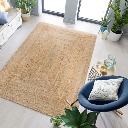 Jute Design Woven Rug Brown