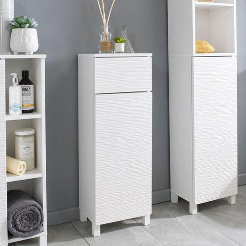 White Wave Floor Cabinet White