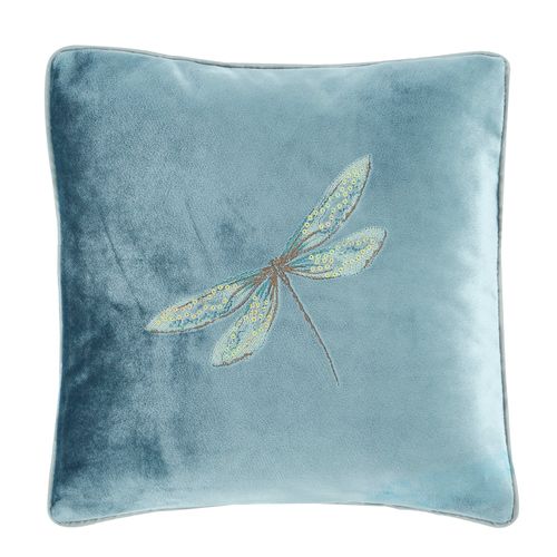 Dragonflies Teal Embroidered...