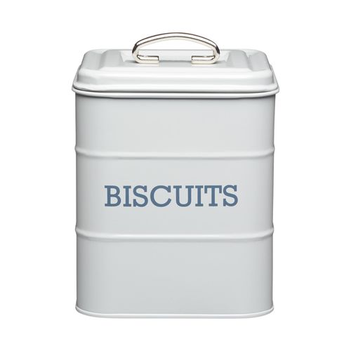 Grey Biscuit Storage Tin Grey