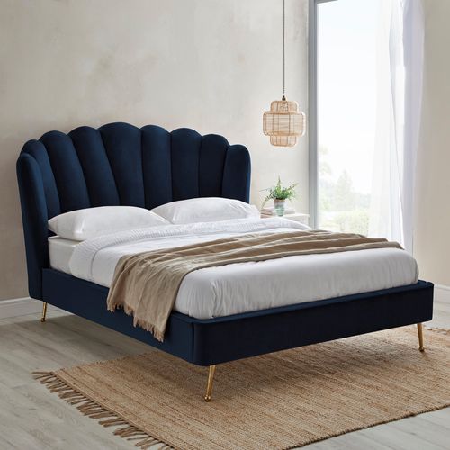 Vivian Bed Frame Dark Blue