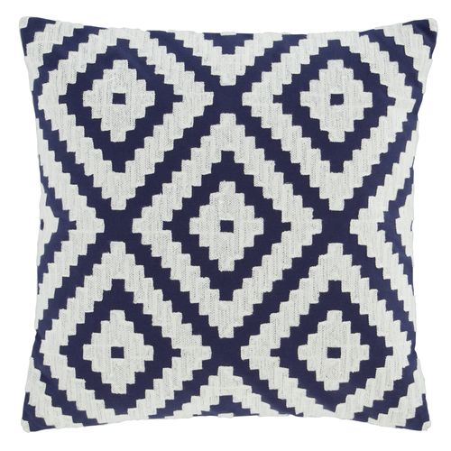 Geo Crewel Navy Cushion Cover...