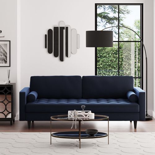 Zoe Velvet 4 Seater Sofa Navy...